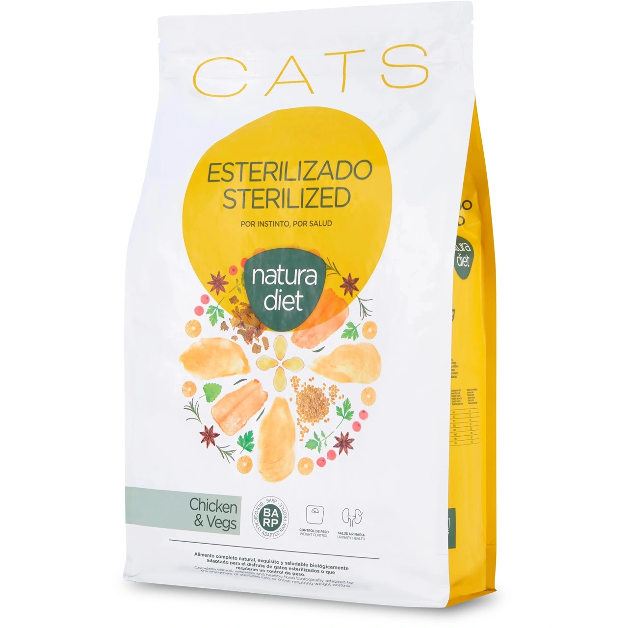 Natura Diet Kattefoder Adult Sterilised Kylling 3 kg - tørfoder til steriliserede katte
